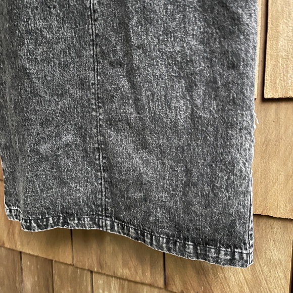 SAGE The Label Size M Black Denim Midi Overall Dress Sleeveless Sheath - Picture 9 of 13